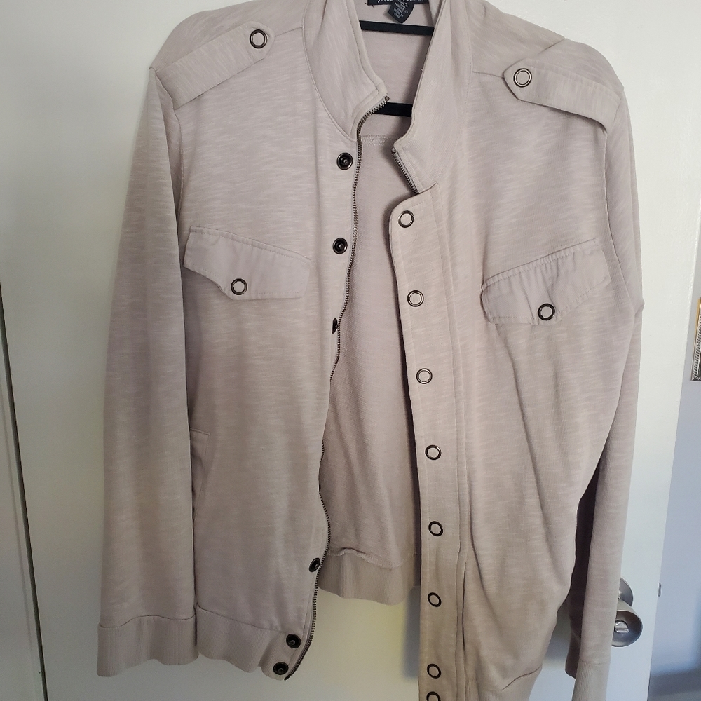 Kenneth Cole Grey Sweater Zip Up Jacket Size XXL